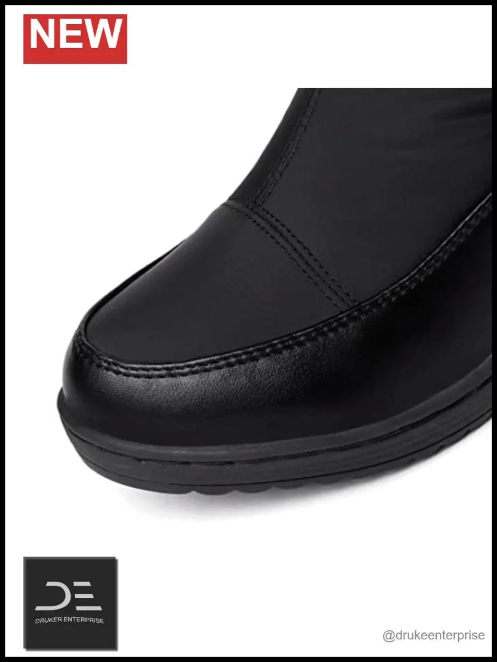 Waterproof Over Knee Snow Boots Fur Lining Chunky Heel Zip